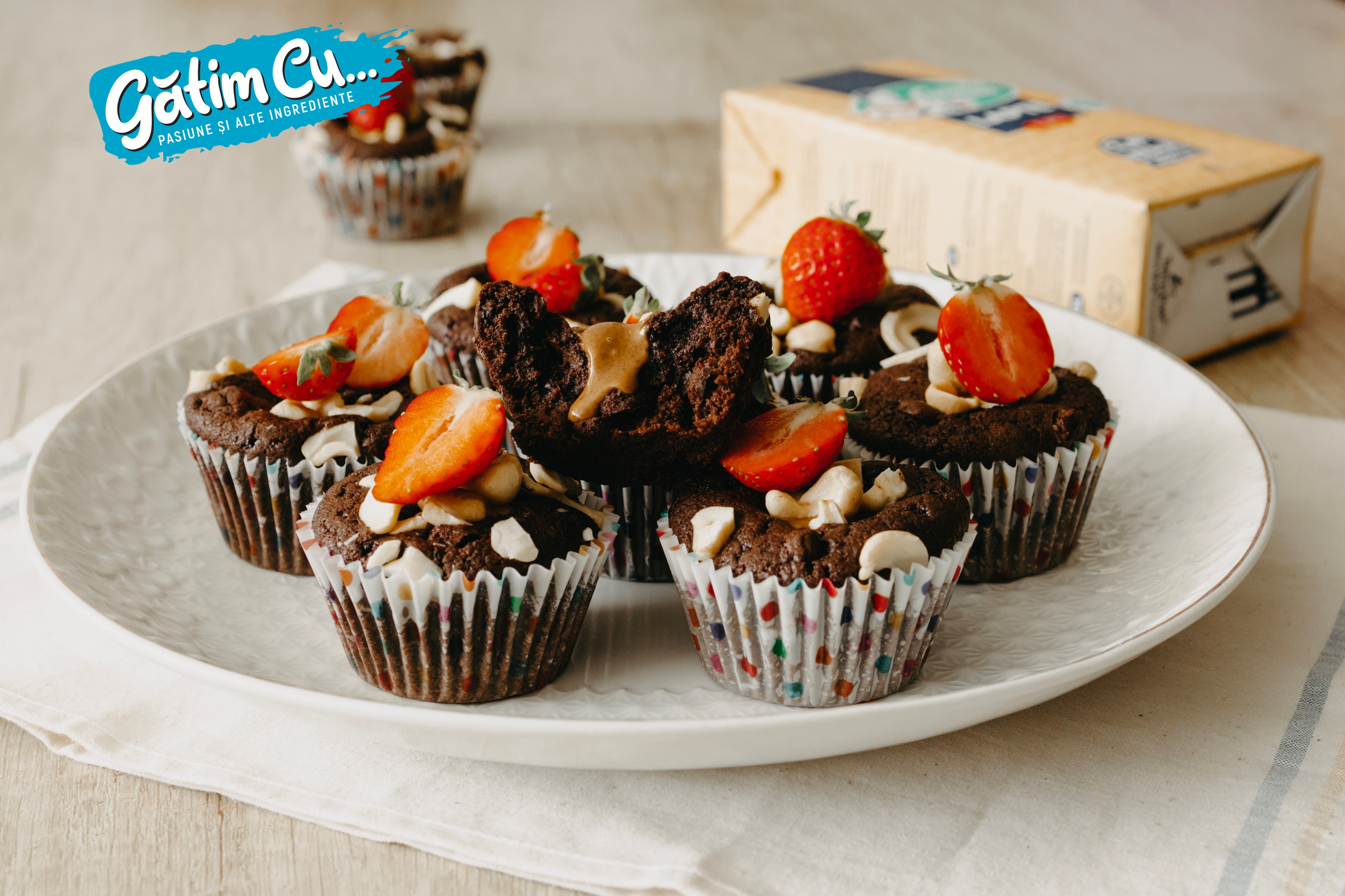 Шоколадные кексы с ореховой пастой