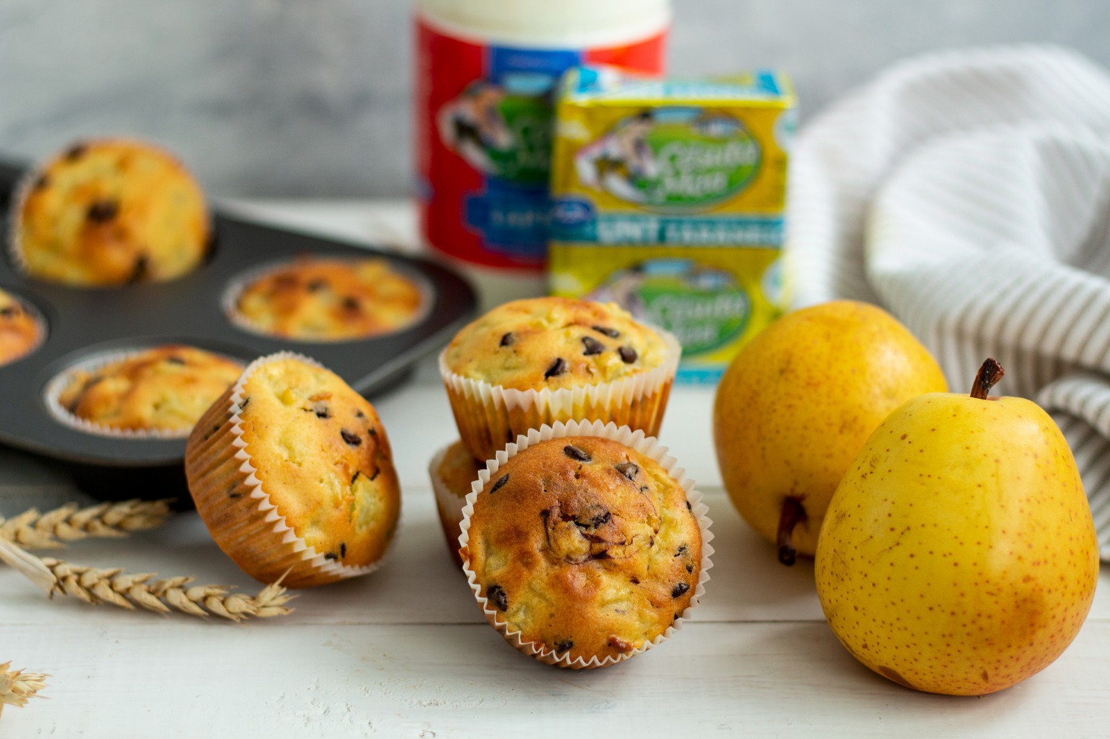 Шоколадно-грушевые маффины