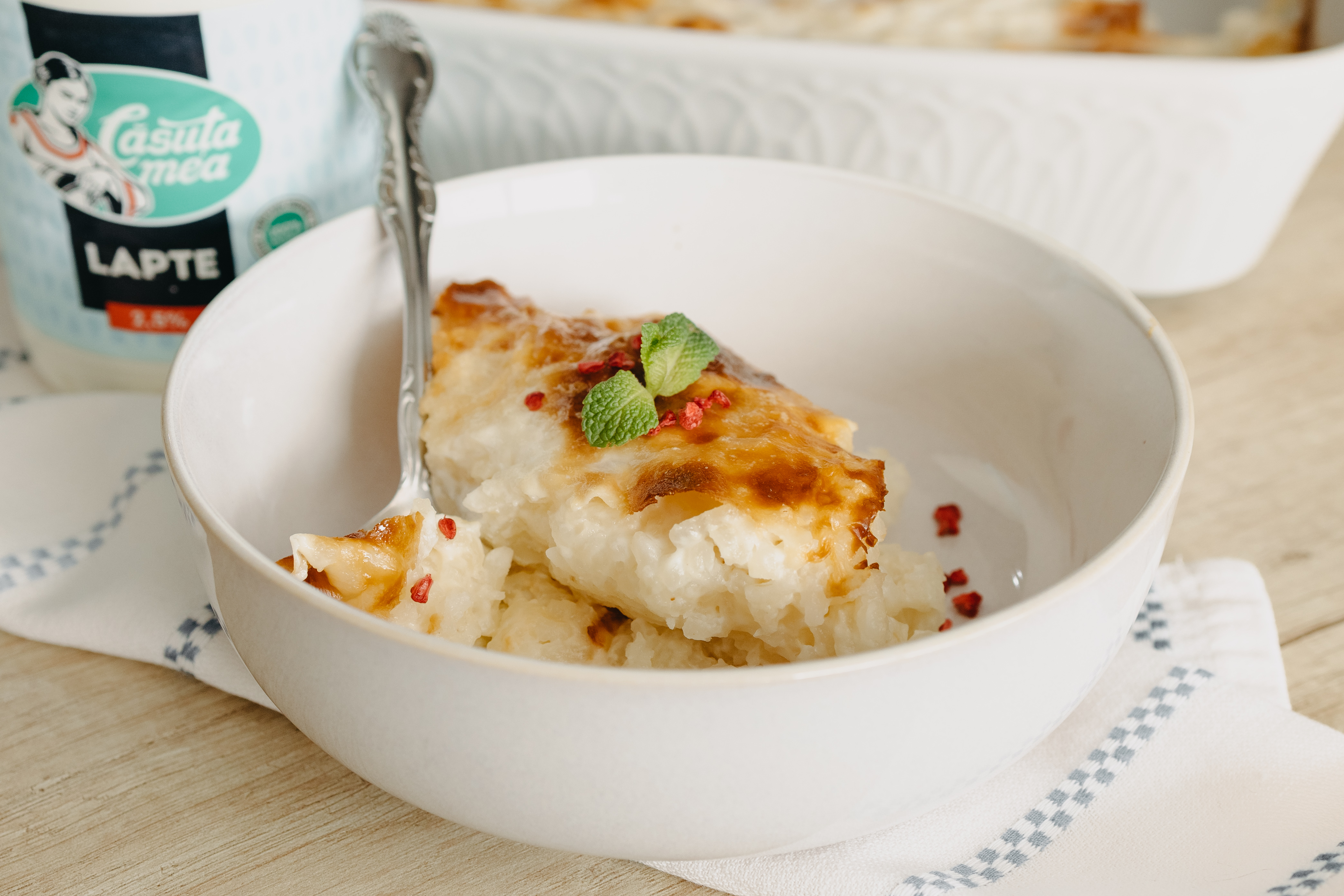 Рисовый пудинг с сгущенным молоком в духовке