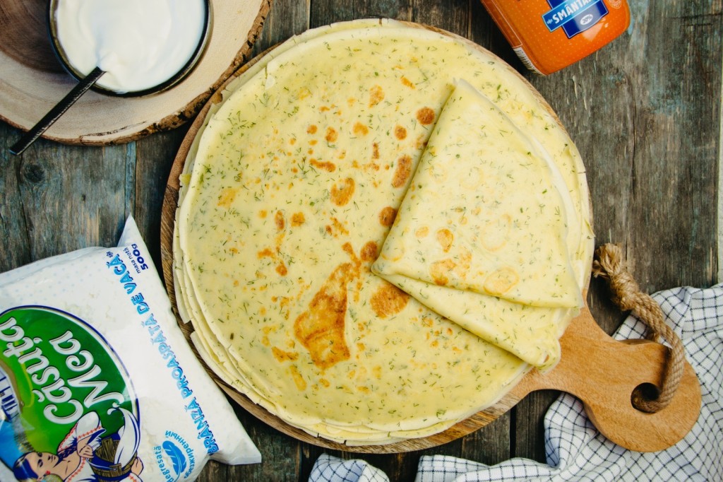 Savory pancakes with cheese