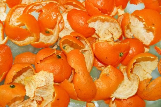 The peel of the tangerine
