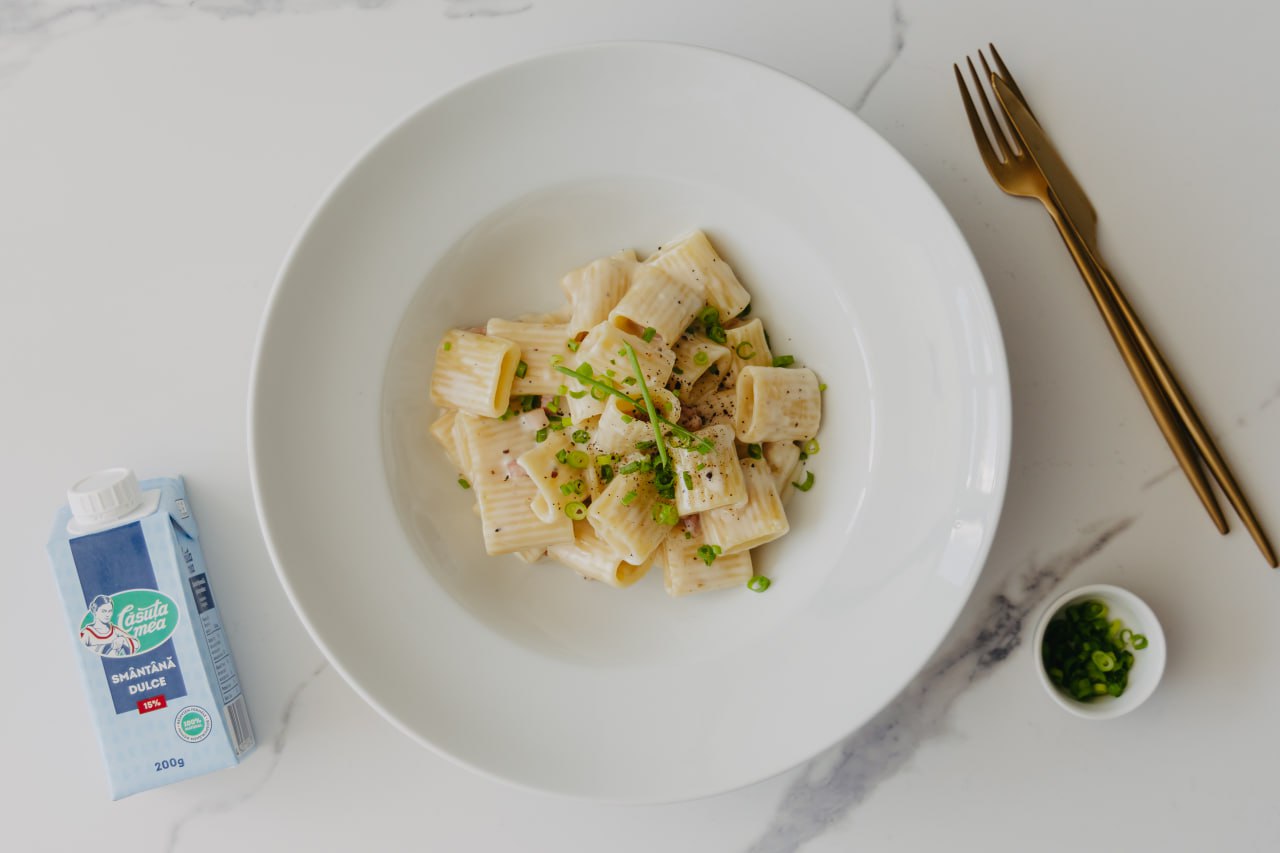 Лапша с беконом