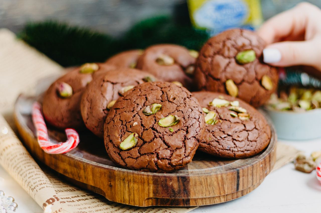 Шоколадно-фисташковое печенье