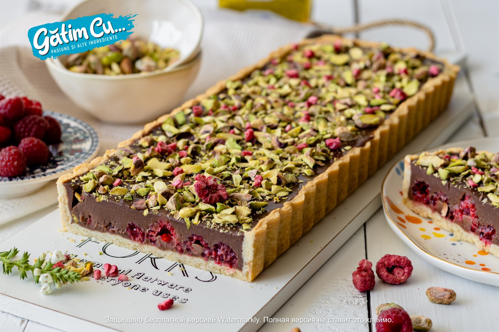 Шоколадно-малиновый тарт