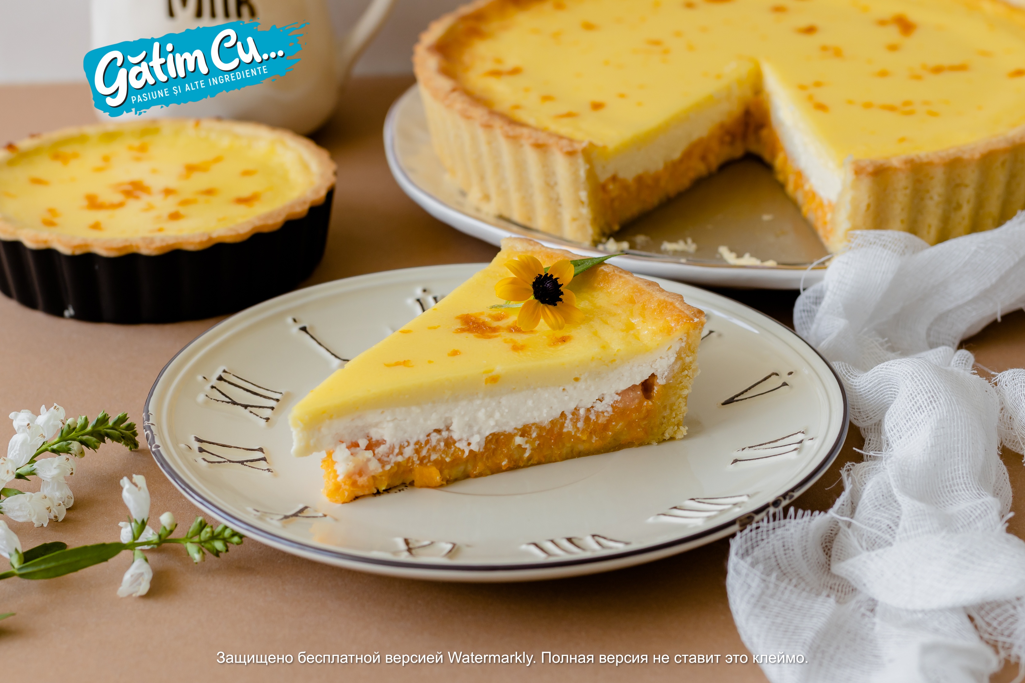 Тарт с творожно-апельсиновой начинкой