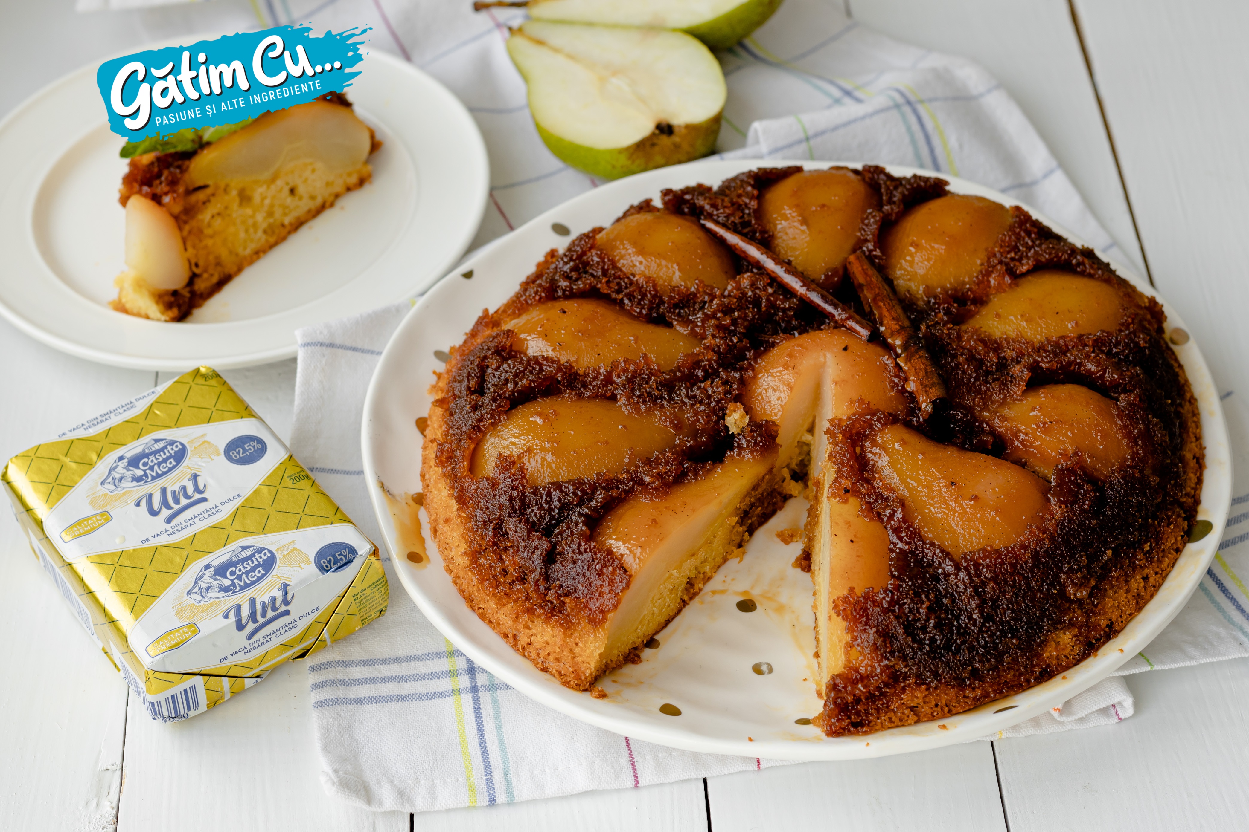 Перевернутый грушевый пирог