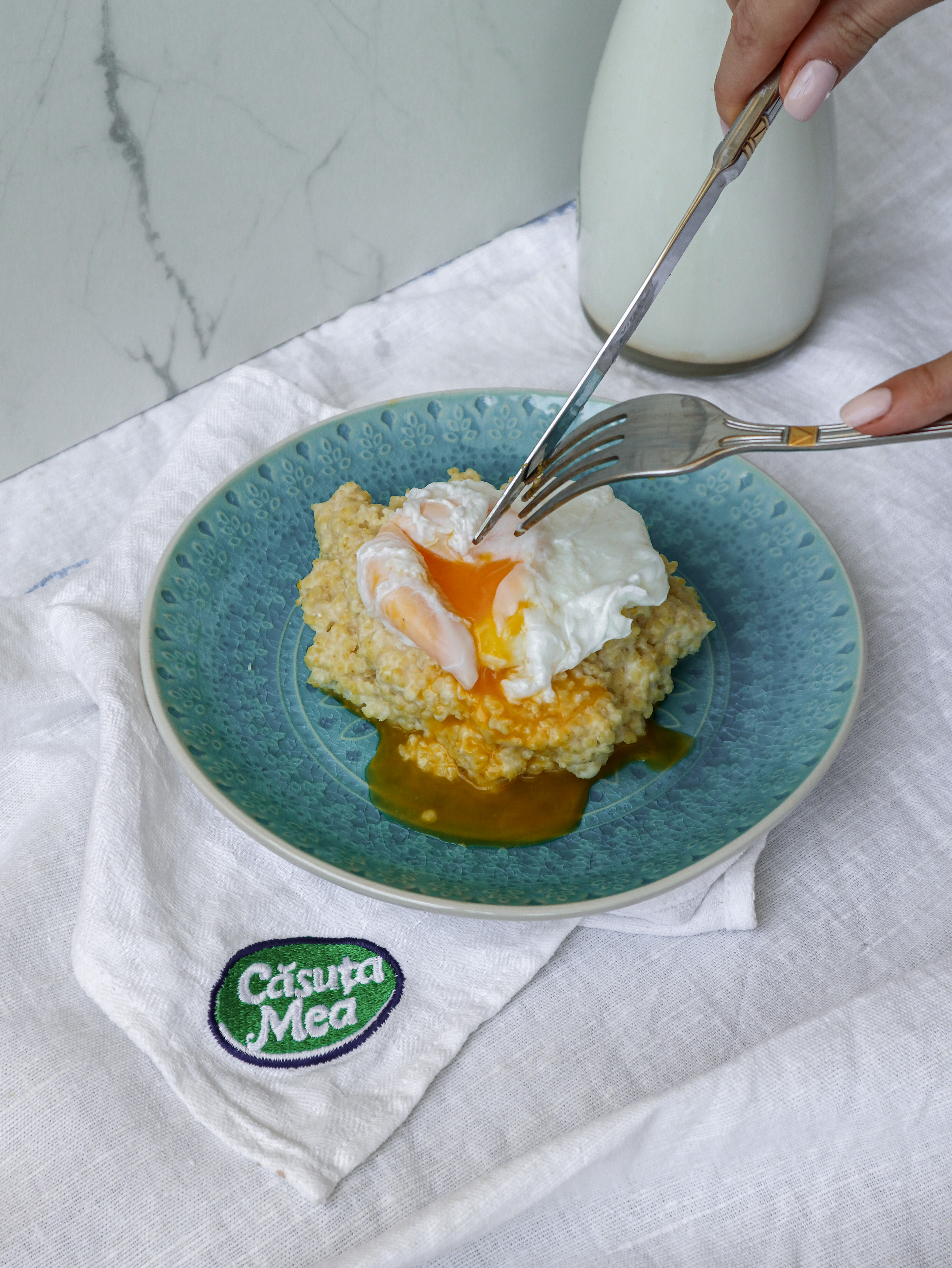 Пшеничная каша с яйцом пашот