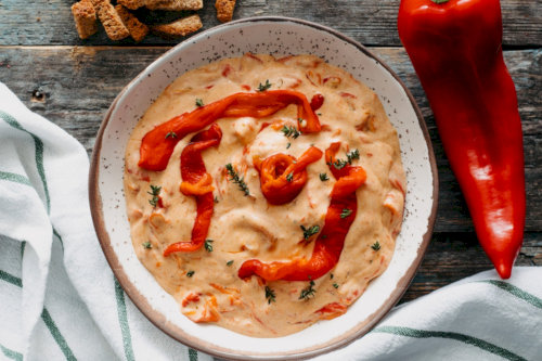 Перец запеченный в сливочном соусе