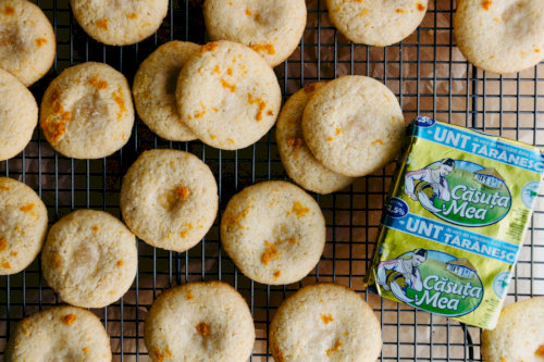 Corn and orange biscuits