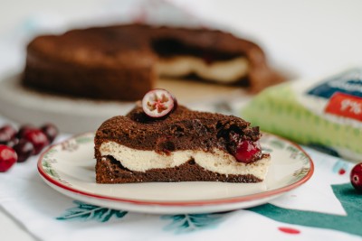 Brownie with Cottage Cheese and Cranberries