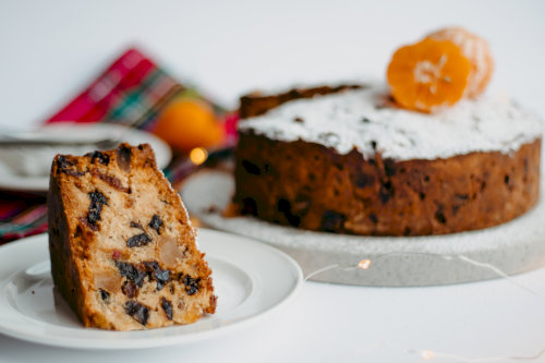 Cake with lots of dried apples
