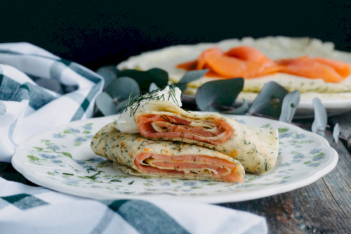 Pancakes with dill & poor salty pour