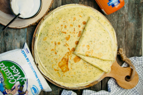 Savory pancakes with cheese