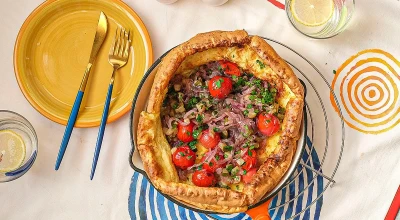 Dutch Pancake with Fried Eggs