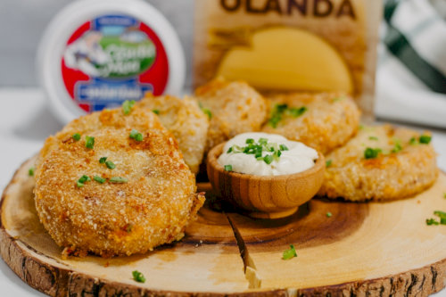 Papanasi with potatoes and bacon